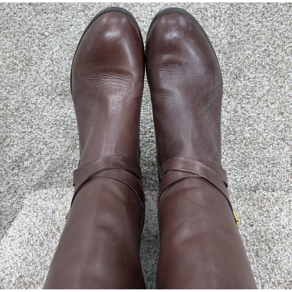 Lauren Ralph Lauren Mariah Dark Brown Leather Riding Boots 7.5B Preppy Old Money - Picture 15 of 16